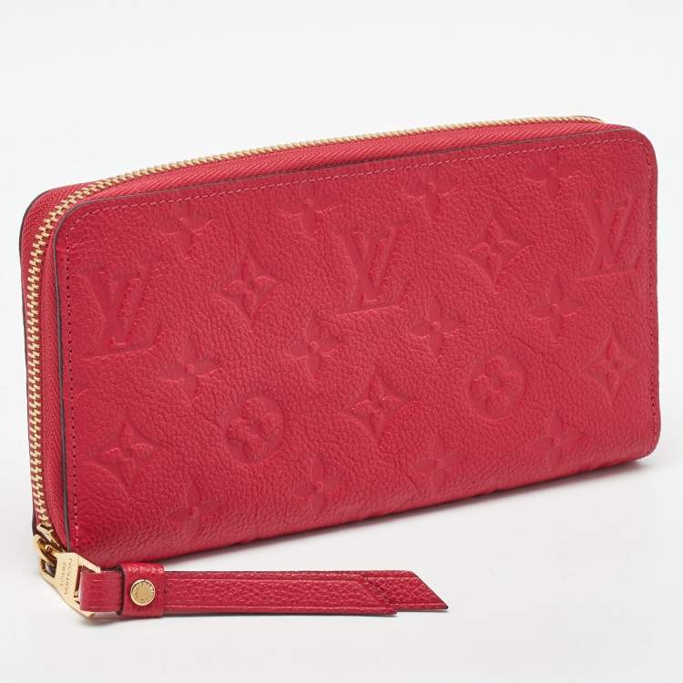 Pre Owned Louis Vuitton Cherry Monogram Empreinte Leather Zippy Wallet