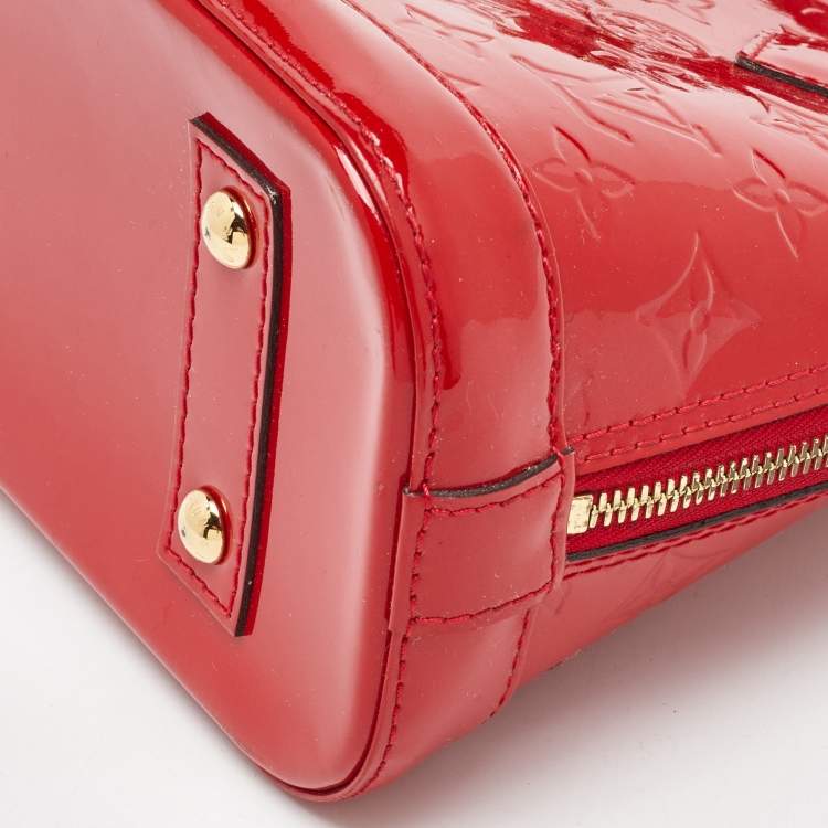 Pre Owned Louis Vuitton Cerise Monogram Vernis Alma BB Bag