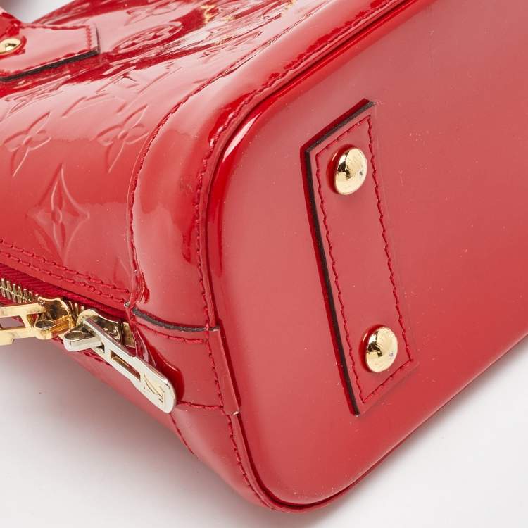 Pre Owned Louis Vuitton Cerise Monogram Vernis Alma BB Bag