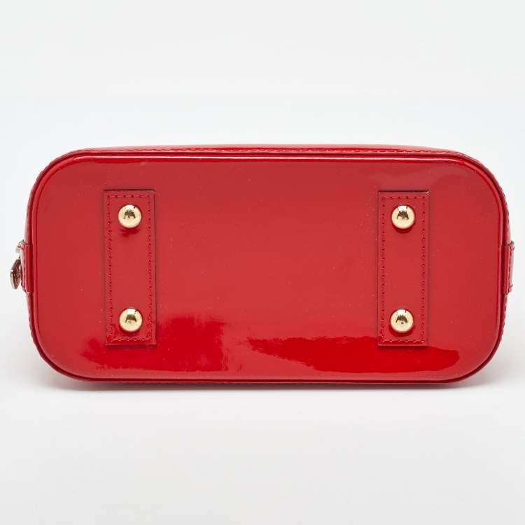 Pre Owned Louis Vuitton Cerise Monogram Vernis Alma BB Bag