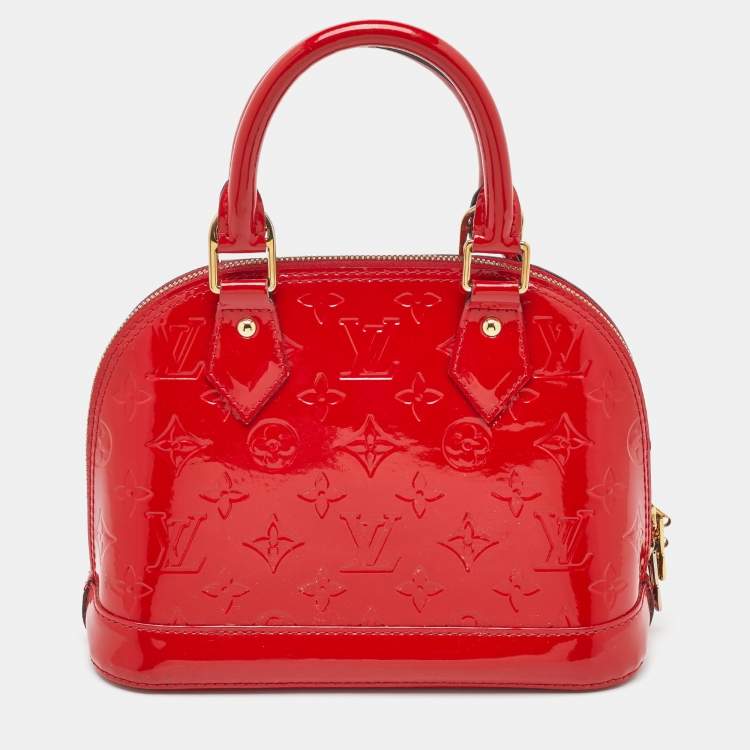 Pre Owned Louis Vuitton Cerise Monogram Vernis Alma BB Bag