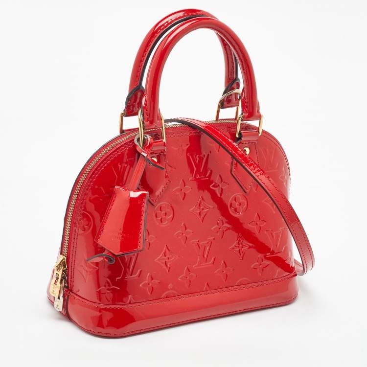 Pre Owned Louis Vuitton Cerise Monogram Vernis Alma BB Bag