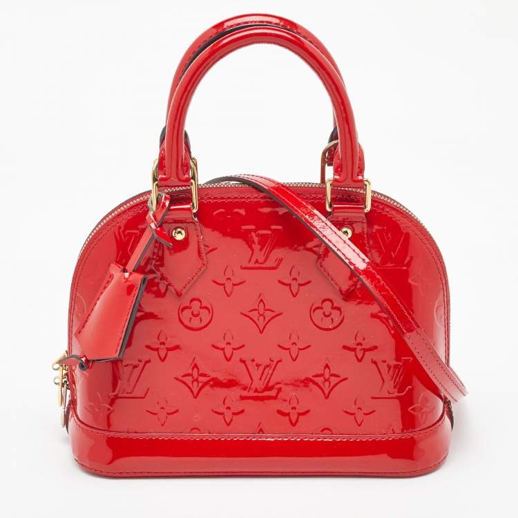 Pre Owned Louis Vuitton Cerise Monogram Vernis Alma BB Bag