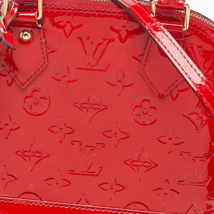 Pre Owned Louis Vuitton Cerise Monogram Vernis Alma BB Bag