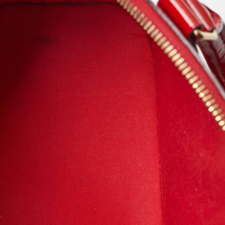 Pre Owned Louis Vuitton Cerise Monogram Vernis Alma BB Bag