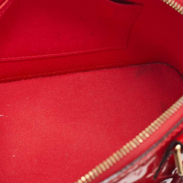 Pre Owned Louis Vuitton Cerise Monogram Vernis Alma BB Bag