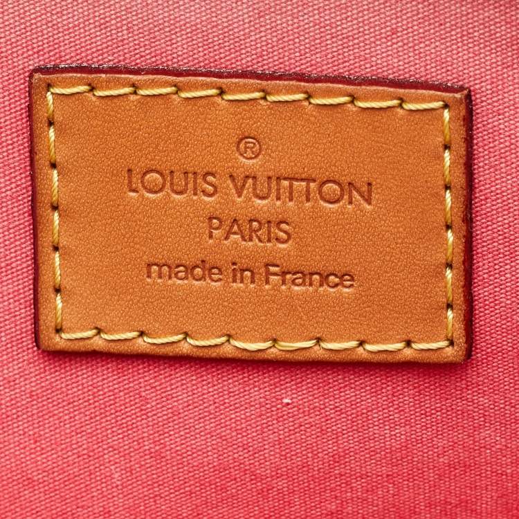 Pre Owned Louis Vuitton Rose Litchi Monogram Vernis Alma BB Bag