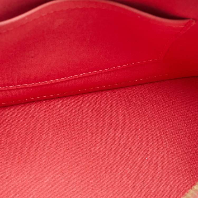 Pre Owned Louis Vuitton Rose Litchi Monogram Vernis Alma BB Bag