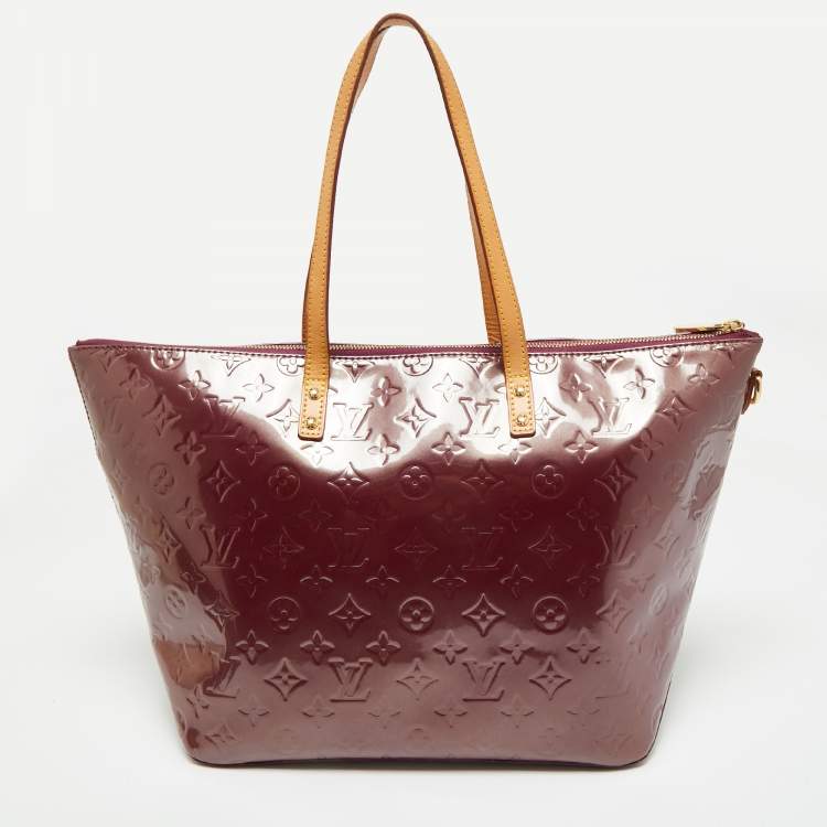 Pre Owned Louis Vuitton Amethyste Monogram Vernis Bellevue GM Bag
