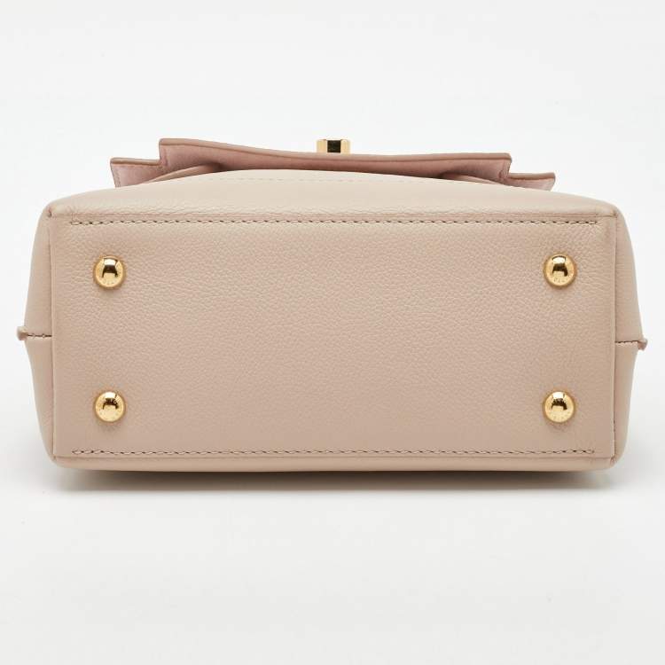 Pre Owned Louis Vuitton Greige Leather LockMe Ever Mini Bag