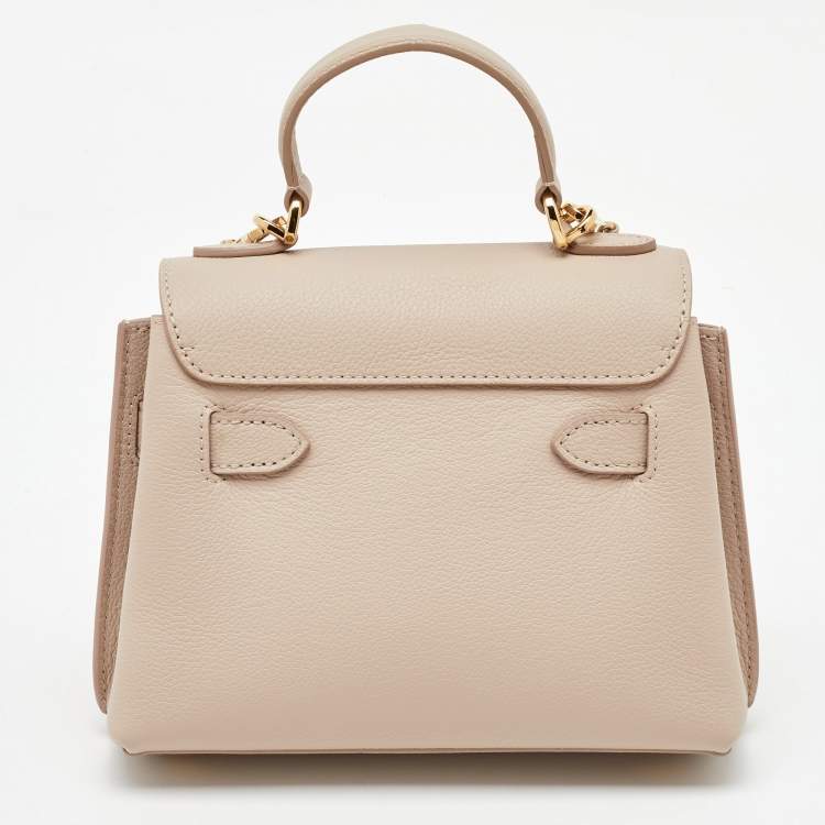 Pre Owned Louis Vuitton Greige Leather LockMe Ever Mini Bag