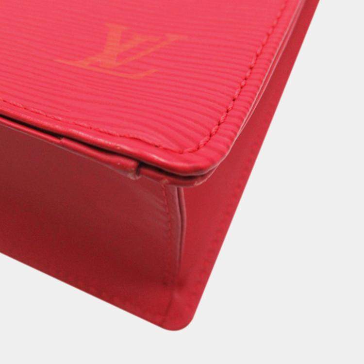 Pre Owned Louis Vuitton Red Epi Sac Plat PM