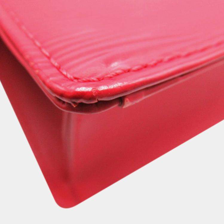 Pre Owned Louis Vuitton Red Epi Sac Plat PM