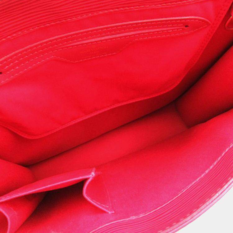 Pre Owned Louis Vuitton Red Epi Sac Plat PM