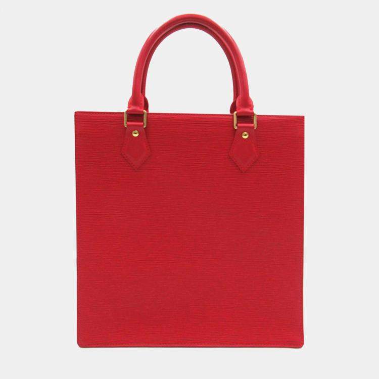 Pre Owned Louis Vuitton Red Epi Sac Plat PM