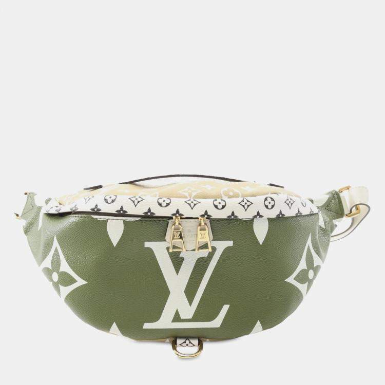 Pre Owned Louis Vuitton Green Monogram Giant Bumbag