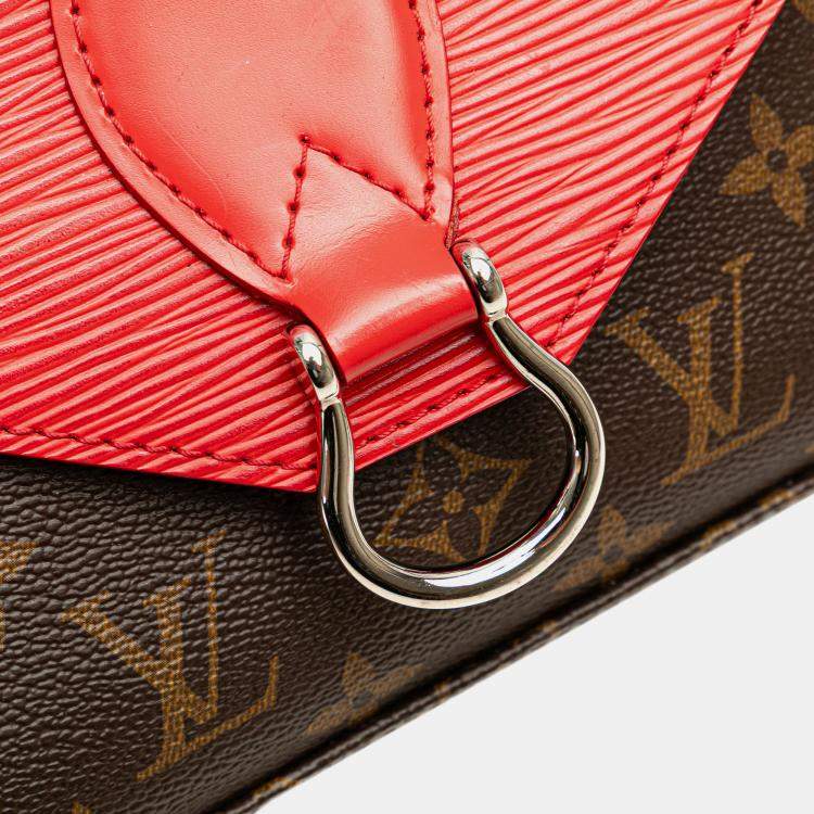 Pre Owned Louis Vuitton Brown Red Monogram Epi Saint Michel