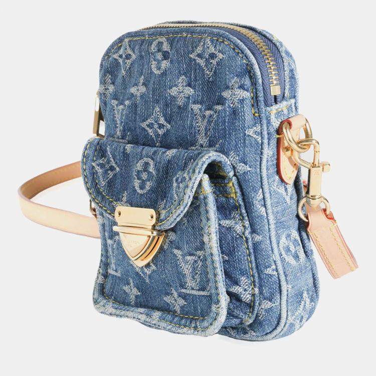 Pre Owned Louis Vuitton Blue Monogram Denim Fairfax Pochette