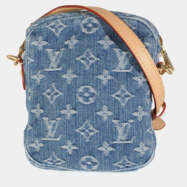 Pre Owned Louis Vuitton Blue Monogram Denim Fairfax Pochette