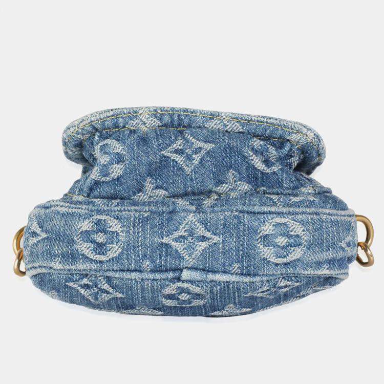 Pre Owned Louis Vuitton Blue Monogram Denim Fairfax Pochette