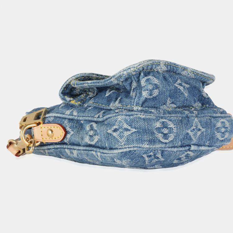 Pre Owned Louis Vuitton Blue Monogram Denim Fairfax Pochette
