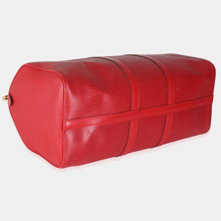 Pre Owned Louis Vuitton Vintage Red Epi Leather Keepall 45 Bag