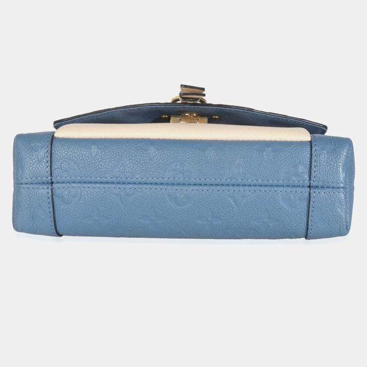Pre Owned Louis Vuitton Denim Creme Monogram Empreinte Blanche BB