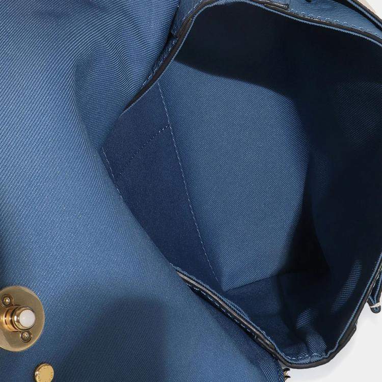 Pre Owned Louis Vuitton Denim Creme Monogram Empreinte Blanche BB