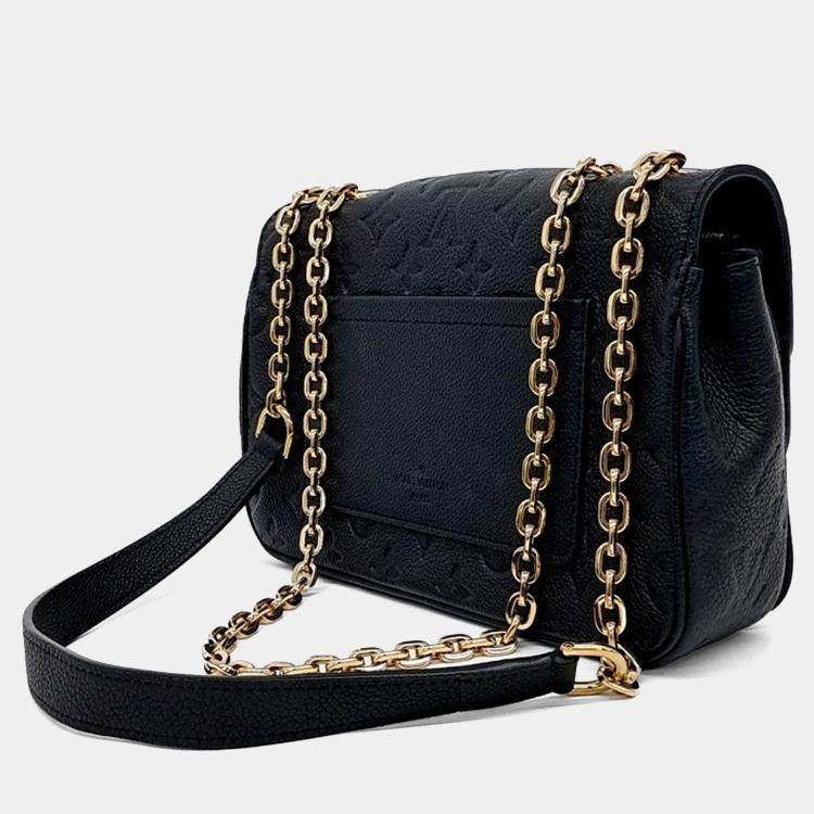 Pre Owned Louis Vuitton Black Leather Empreinte Marceau