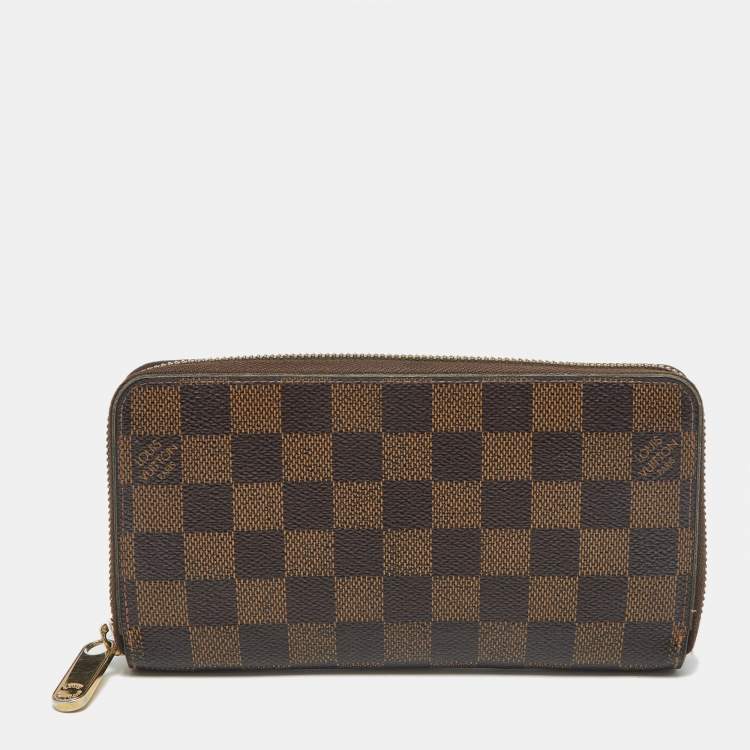 Pre Owned Louis Vuitton Damier Ebene Canvas Zippy Wallet
