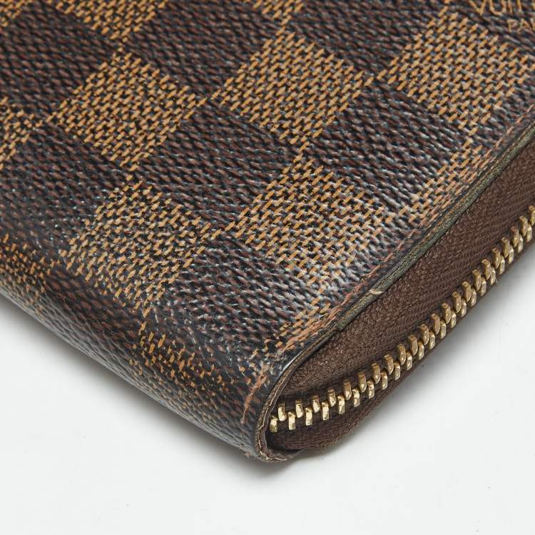 Pre Owned Louis Vuitton Damier Ebene Canvas Zippy Wallet