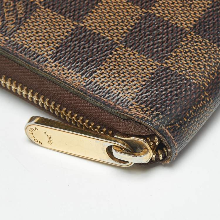 Pre Owned Louis Vuitton Damier Ebene Canvas Zippy Wallet
