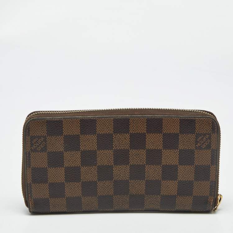 Pre Owned Louis Vuitton Damier Ebene Canvas Zippy Wallet