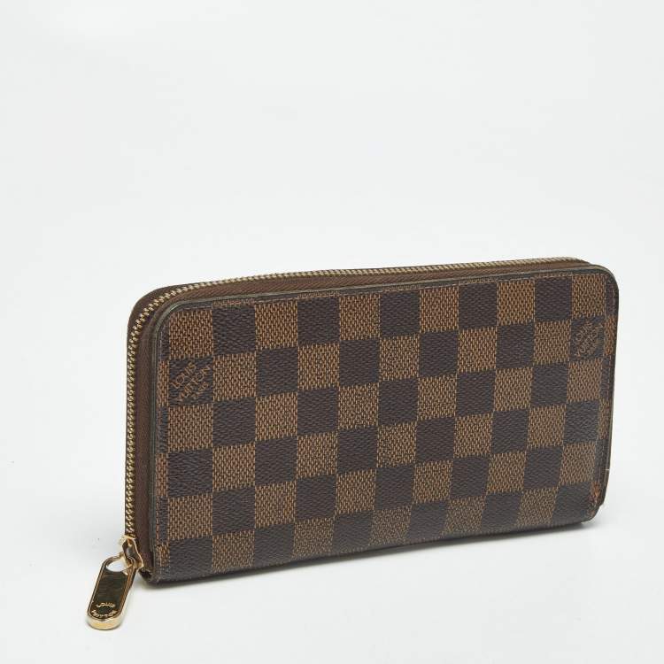 Pre Owned Louis Vuitton Damier Ebene Canvas Zippy Wallet