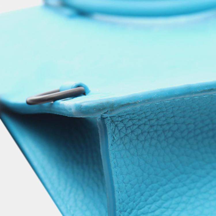 Pre Owned Louis Vuitton Blue Monogram Taurillon Sac Plat