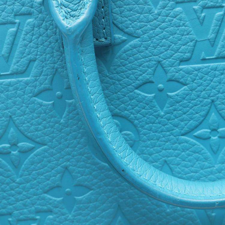 Pre Owned Louis Vuitton Blue Monogram Taurillon Sac Plat