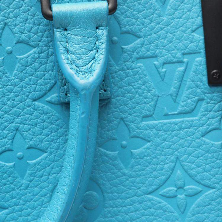 Pre Owned Louis Vuitton Blue Monogram Taurillon Sac Plat