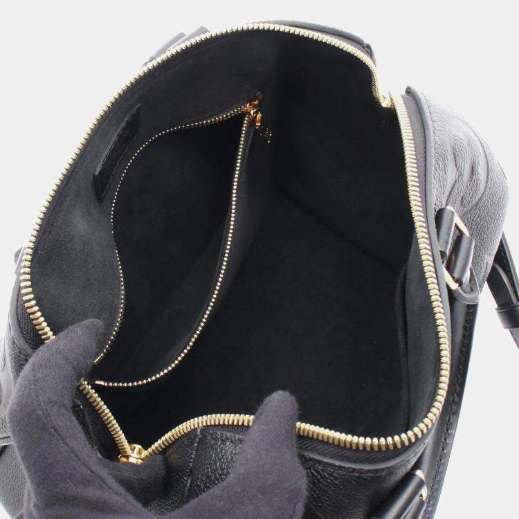 Pre Owned Louis Vuitton Speedy Bandouliere 25 Black Monogram Empreinte Giant Leather Shoulder Bag