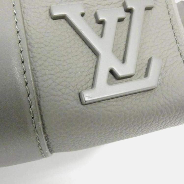 Pre Owned Louis Vuitton City Keepall LV Aerogram Black Leather Boston Bag