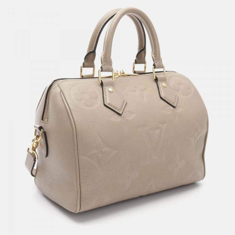 Pre Owned Louis Vuitton Speedy Bandouliere 25 Tourterelle Monogram Empreinte Leather Handbag
