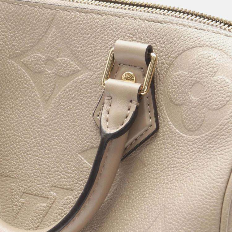 Pre Owned Louis Vuitton Speedy Bandouliere 25 Tourterelle Monogram Empreinte Leather Handbag