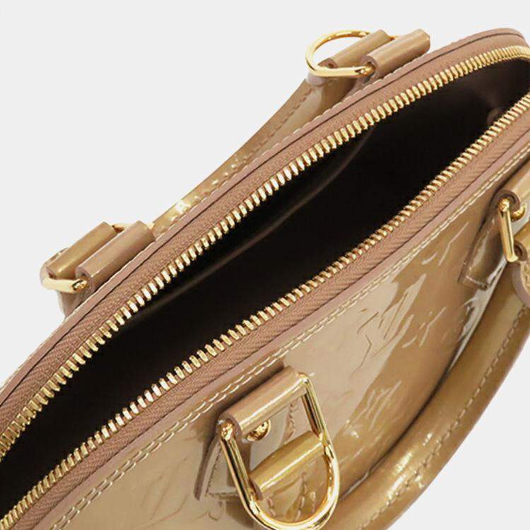 Pre Owned Louis Vuitton Gold Monogram Vernis Alma BB