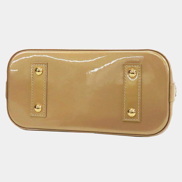 Pre Owned Louis Vuitton Gold Monogram Vernis Alma BB