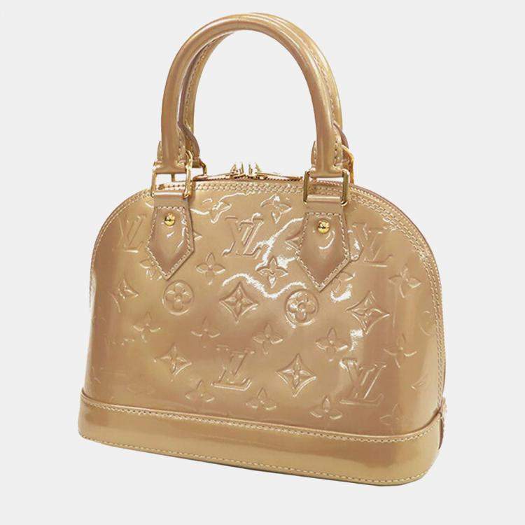Pre Owned Louis Vuitton Gold Monogram Vernis Alma BB