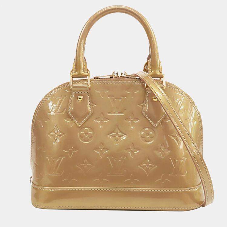 Pre Owned Louis Vuitton Gold Monogram Vernis Alma BB