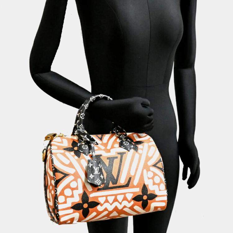 Pre Owned Louis Vuitton LV Crafty Speedy Bandouliere 25 White Monogram Canvas Handbag