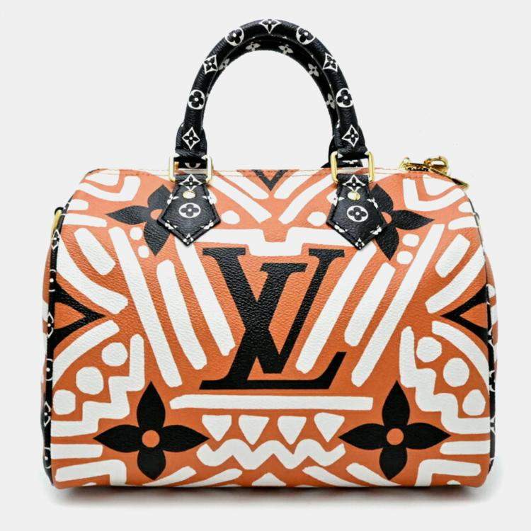 Pre Owned Louis Vuitton LV Crafty Speedy Bandouliere 25 White Monogram Canvas Handbag