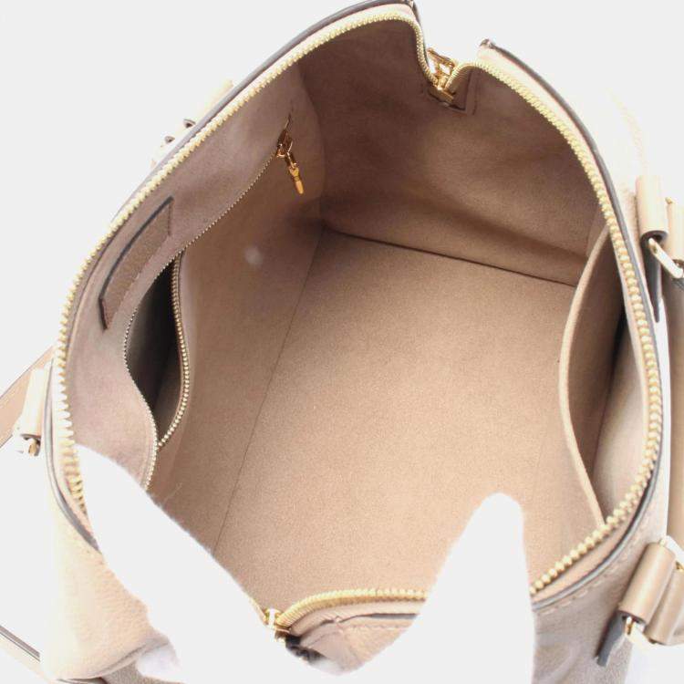 Pre Owned Louis Vuitton Speedy Bandouliere 25 Beige Monogram Empreinte Leather Handbag