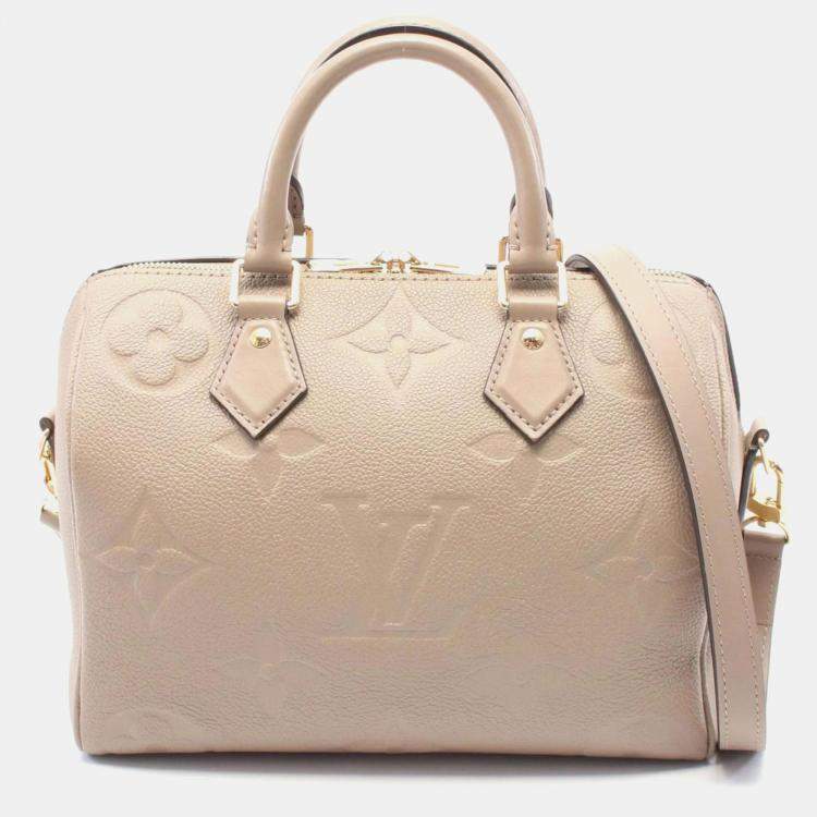 Pre Owned Louis Vuitton Speedy Bandouliere 25 Beige Monogram Empreinte Leather Handbag