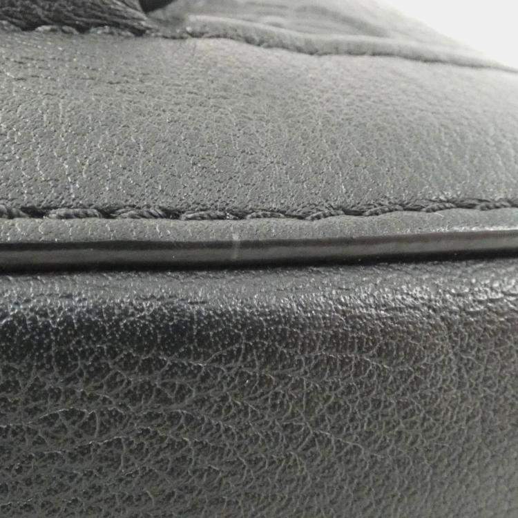 Pre Owned Louis Vuitton Noe Sling Black Monogram Shadow Leather Shoulder Bag